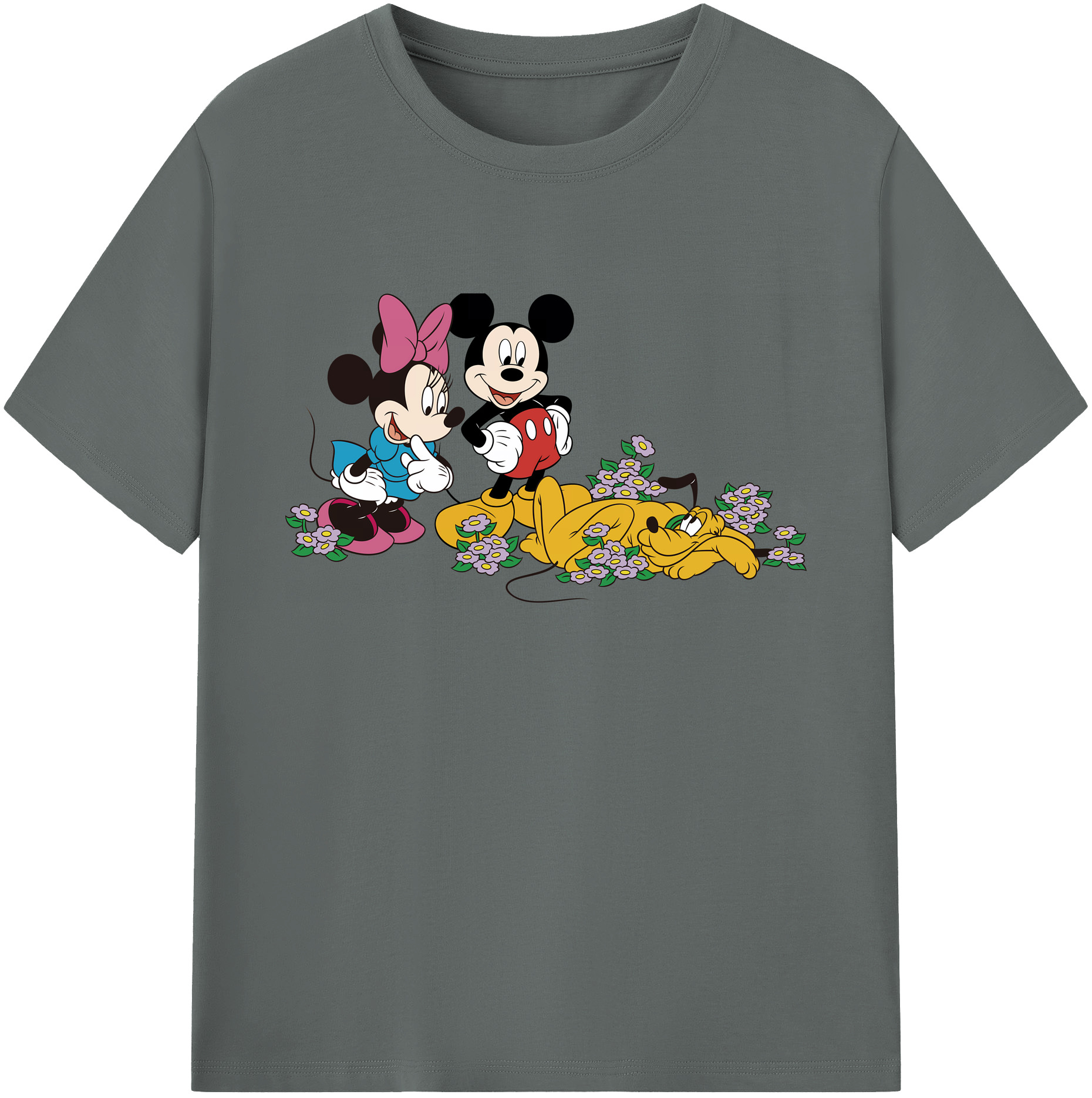 ミッキーマウス Mickey Mouse 綿100％ メンズ半袖Tシャツ｜肌触りやわらか＆通気性